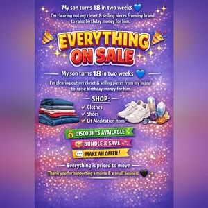 Colorful Sale Poster with Clothing and Shoes